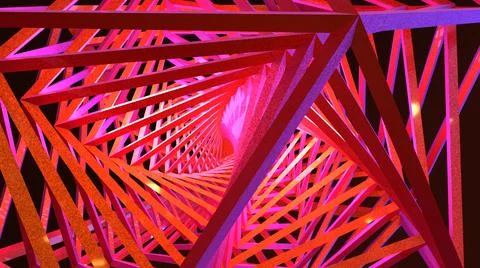 3D Render, modern abstract background, purple square object spiral pattern Stock Illustration