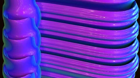 3D Render, modern abstract background, purple line object wavy pattern Stock Illustration