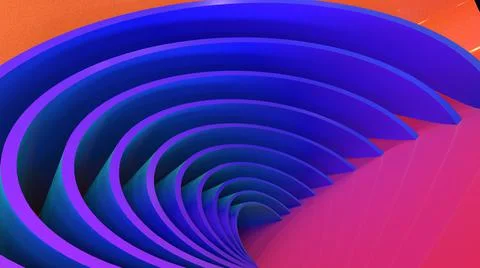 3D Render, modern abstract background, purple rings circle pattern Stock Illustration