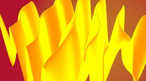 3D Render, modern abstract background, glowing yellow lines wavy pattern Illustrazione stock
