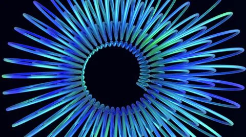 3D Render, Modern Abstract Background, round spiral shape lines Stock Illustration