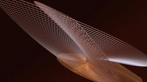 3D Render, Modern Abstract Background, red metallic nets round shape Stock Illustration