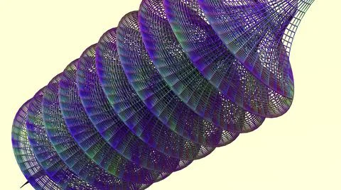 3D Render, Modern Abstract Background, purple round spiral shape line object Illustrazione stock