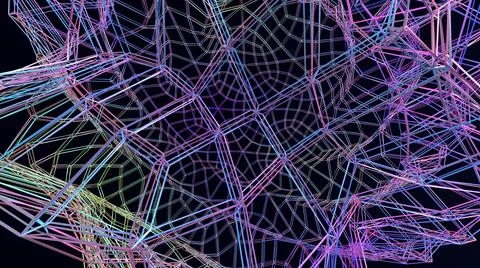 3D Render, Modern Abstract Background, net shape object Illustrazione stock