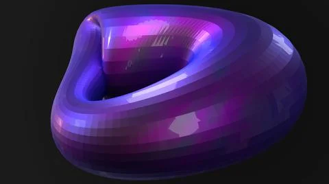 3D Render, Modern Abstract Background, round metallic purple object Stock Illustration