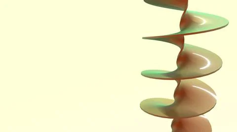 3D Render, Modern Abstract Background, spiral metallic orange  line Stock Illustration