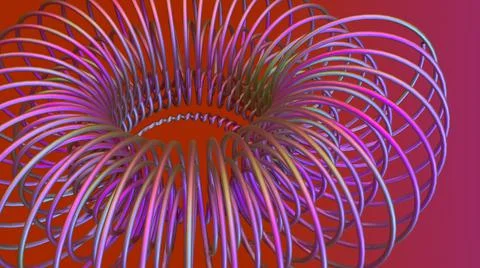 3D Render, Modern Abstract Background, metallic purple spiral line,round pattern Illustrazione stock