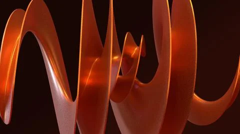 3D Render, Modern Abstract background, spiral round brown textured object Stock Illustration