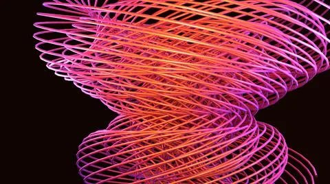 3D Render, Modern Abstract background, purple spiral round lines  Illustrazione stock