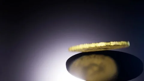 3d render modern animation of rotation spinning bitcoin crypto technology ba Stock Footage 246677338