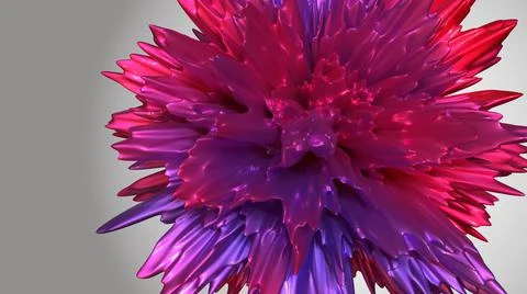 3D Render, modern background, abstract purple liquid splash object Stock Illustration