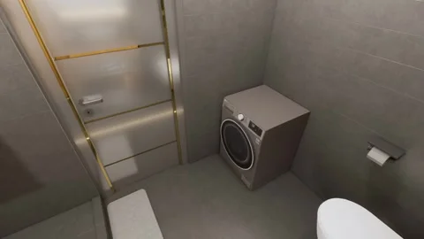 3D render of modern bathroom Stock Footage 317695858
