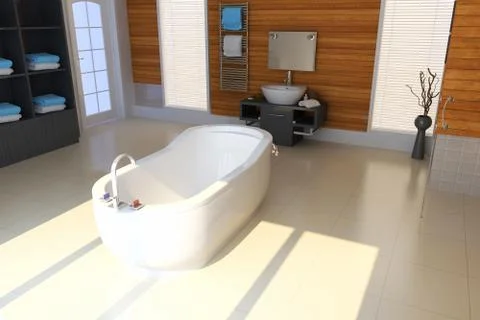 3d render modern bathroom Stock Illustration