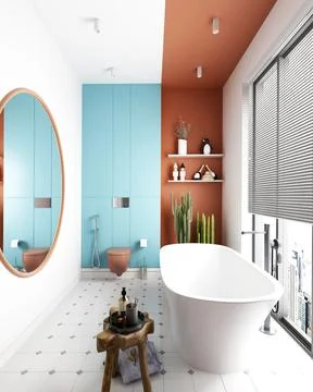3d render of modern bathroom Stock Photos