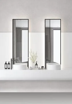 3d render of modern bathroom Stock Photos