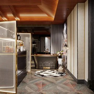 3d render of modern bathroom Stock Photos