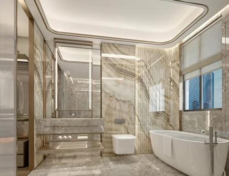 3d render of modern bathroom Stock Photos