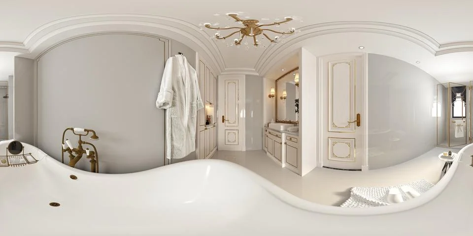 3d render of modern bathroom Stock Photos
