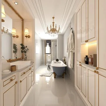 3d render of modern bathroom Stock Photos