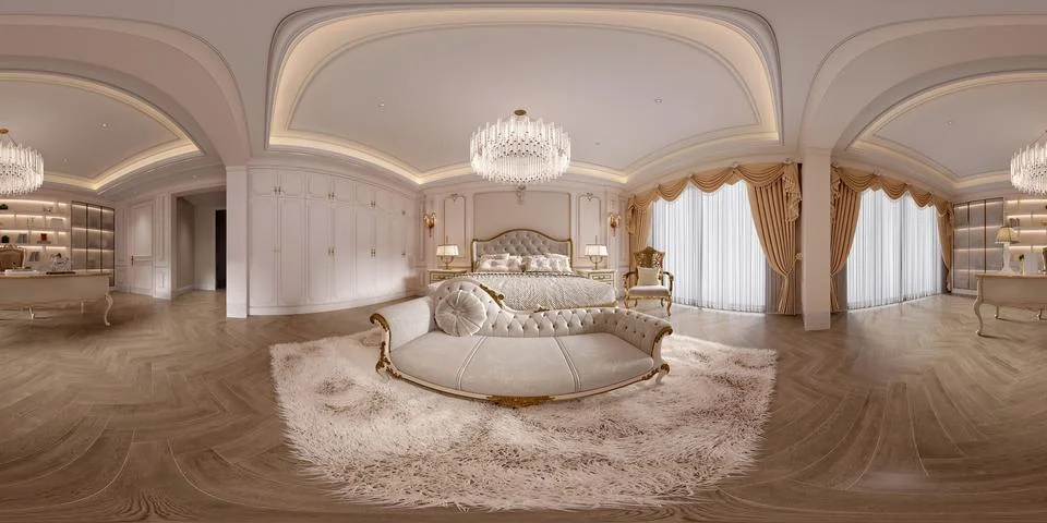 3d Render of Modern Bedroom Illustrazione stock