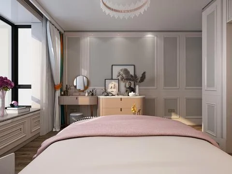 3d Render of Modern Bedroom Stock Illustration