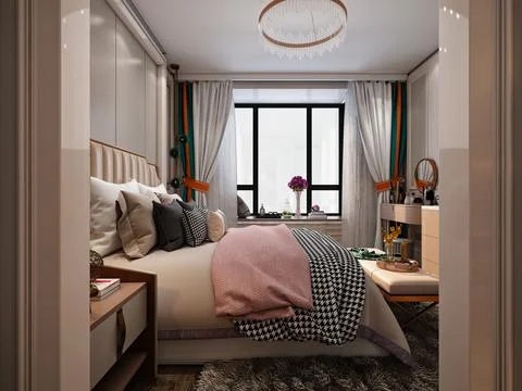 3d Render of Modern Bedroom Stock Illustration
