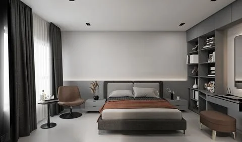 3d Render of Modern Bedroom Stock Illustration