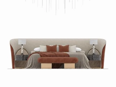 3d Render of Modern Bedroom Stock Illustration