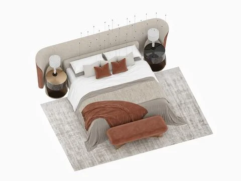 3d Render of Modern Bedroom Stock Illustration
