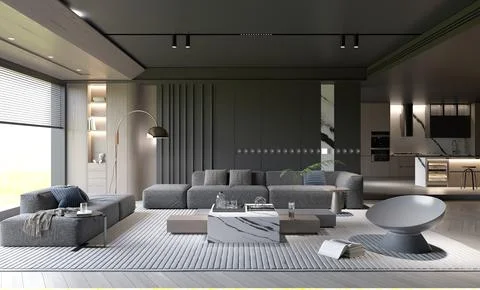 3d Render of Modern Bedroom Stock Illustration