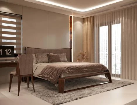 3d Render of Modern Bedroom Stock Illustration
