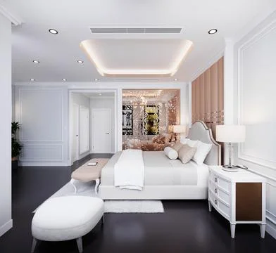 3d Render of Modern Bedroom Stock Illustration