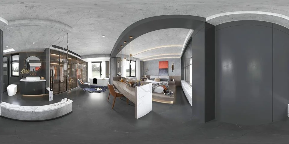 3d Render of Modern Bedroom Stock Illustration