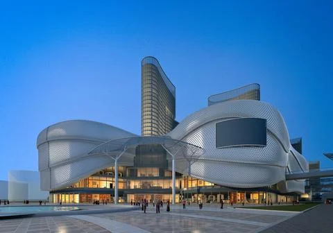 3d render of modern buildings exterior view Ilustración de archivo
