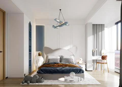 3d Render of Modern Child Bedroom Stock Illustration