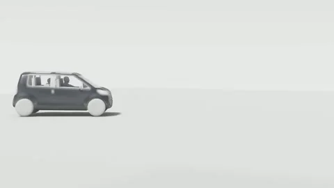 3D Render of a Modern Compact Electric Car on White Background Stock Footage 331049452