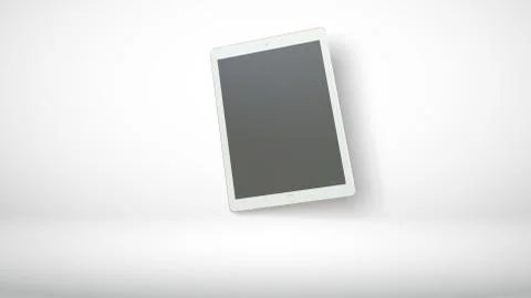 3d render Modern frameless tablet mockup blank screen template. abstract tren Stock Illustration
