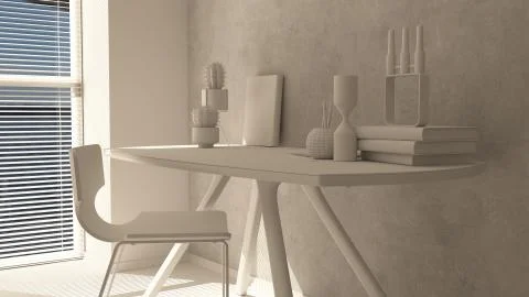 3D Render of a modern home office 스톡 일러스트