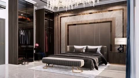 3D Render Modern House Design Stock Footage 214221143