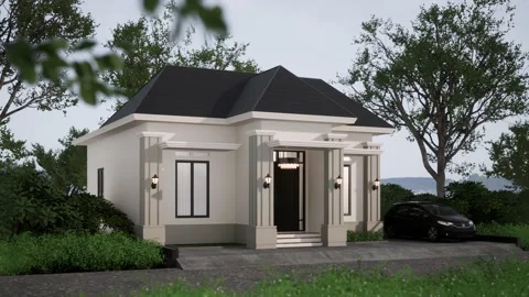 3D Render Modern House Design Video stock 214221145