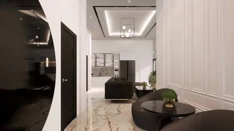 3D Render Modern House Design Stock-Footage 214221292