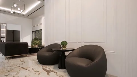 3D Render Modern House Design Stock Footage 214221677