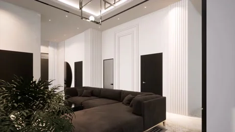 3D Render Modern House Design Stock-Footage 214222459