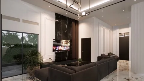3D Render Modern House Design Stock-Footage 214222471
