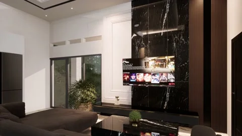 3D Render Modern House Design Stock Footage 214222621