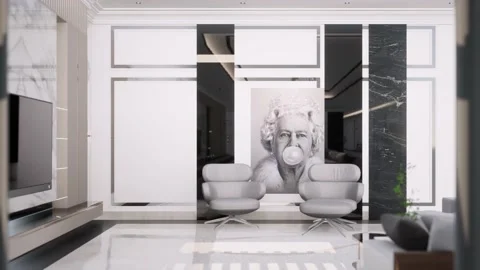 3D Render Modern House Design Stock Footage 214225559