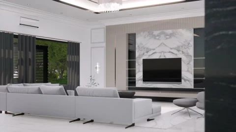 3D Render Modern House Design Stock Footage 214225761