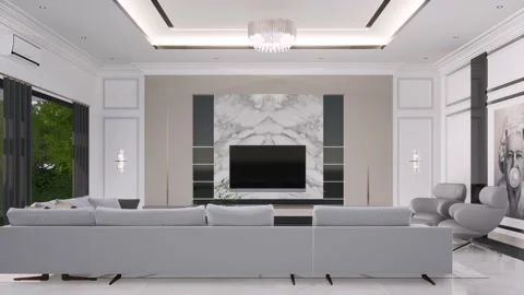 3D Render Modern House Design Stock Footage 214227214