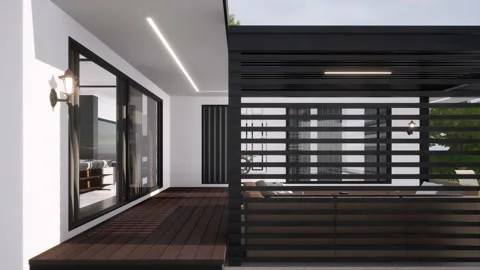 3D Render Modern House Design Stock-Footage 214227215