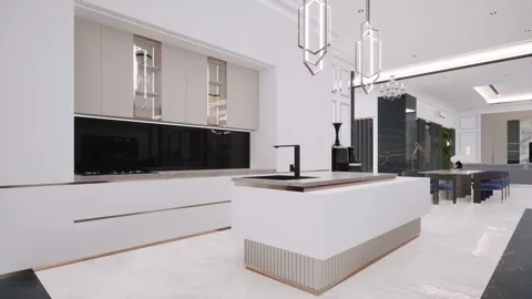 3D Render Modern House Design Video stock 214227273